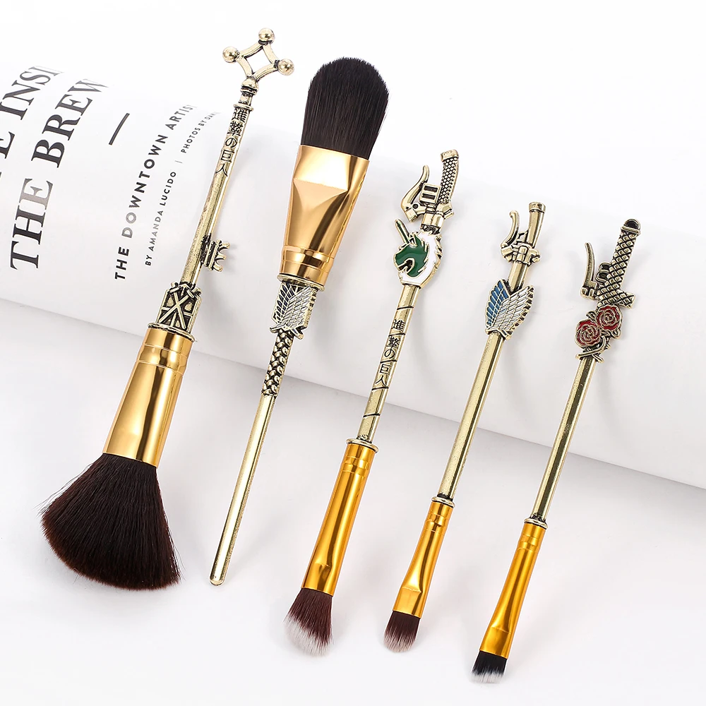 2021 Japan Anime Attack on Titan Makeup Brushes Set Professional Cosmetic Powder Eye Shadow Eyebrow Beauty Make Up Brush Tool