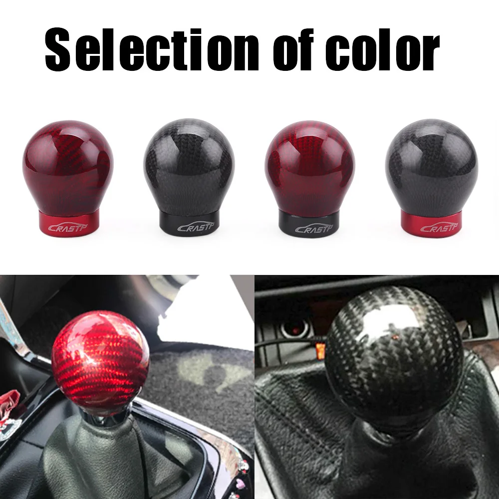 RASTP-Carbon Fiber Aluminum Gear Shift Knob Manual/Automatic Shifter Lever Handle for Honda for VW  for BMW for Toyota RS-SFN065