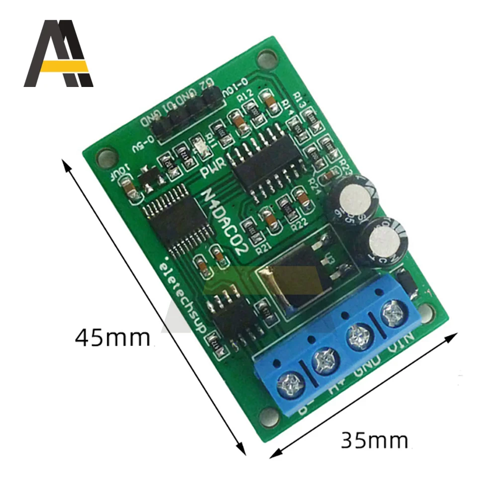 DC 12V 0-5V 0-10V Voltage Signal Generator 2CH PWM DAC Converter Module RS485 Modbus RTU for PLC Measuring Instruments