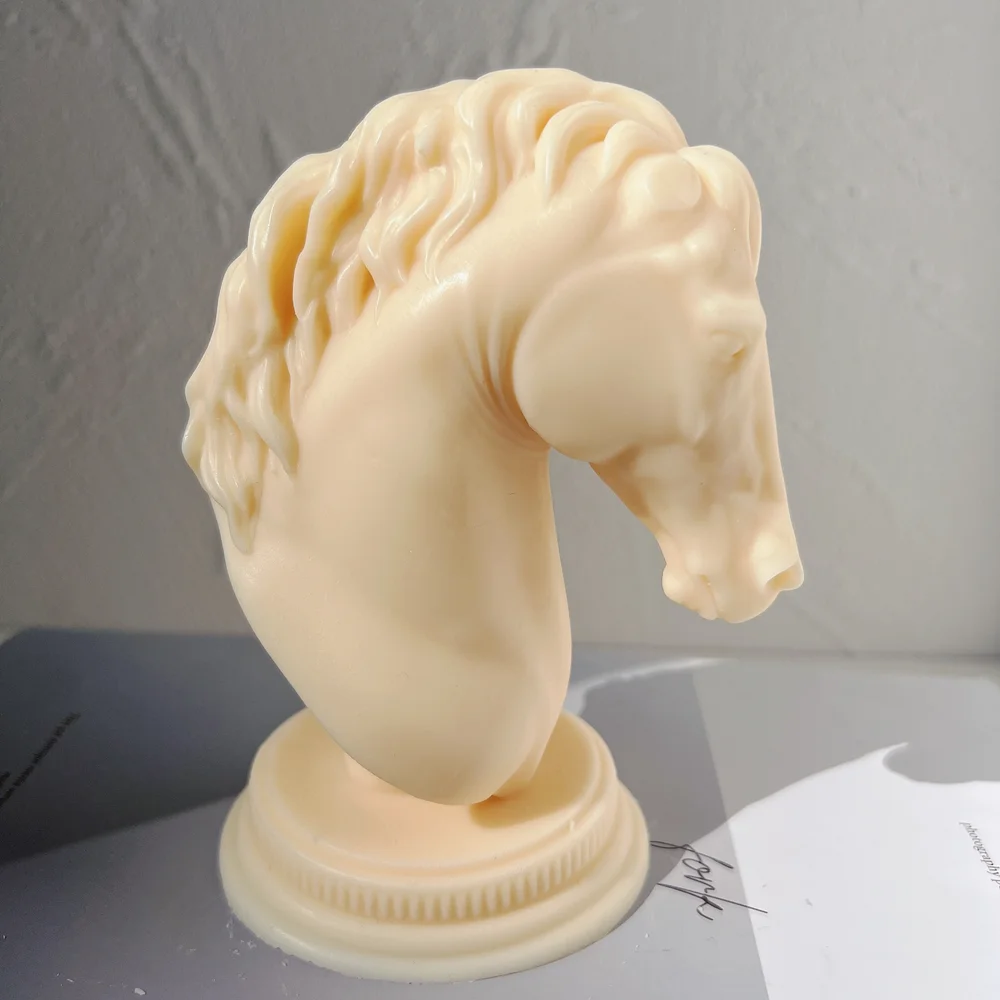 Horse Head Statue Candle Silicone Mold Bust Riding Sculpture Art Figurine Animal Poney Candle Mould