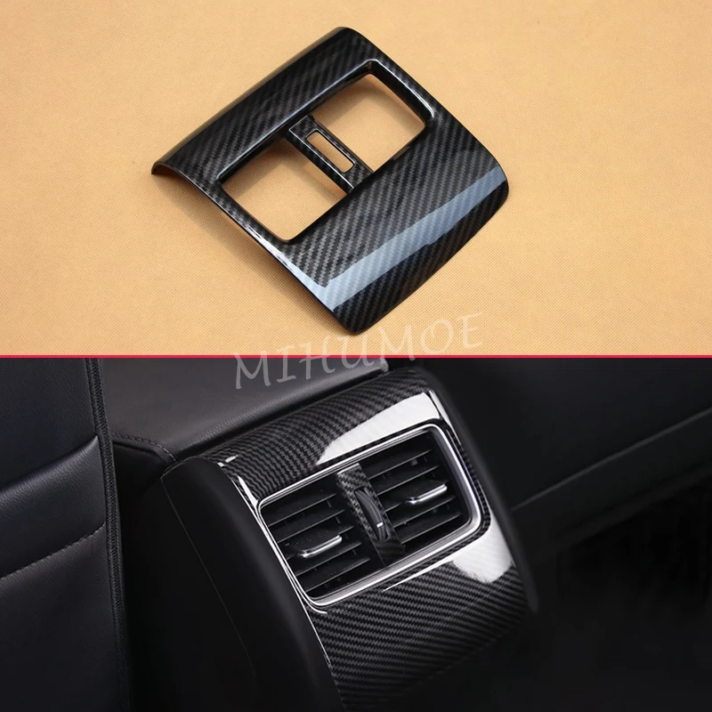 

Rear Seat Armrest Air Vent Overlay For Honda Accord Hybrid 2018-2020 Carbon Fiber Interior AC Condition Airvent Outlet Cover