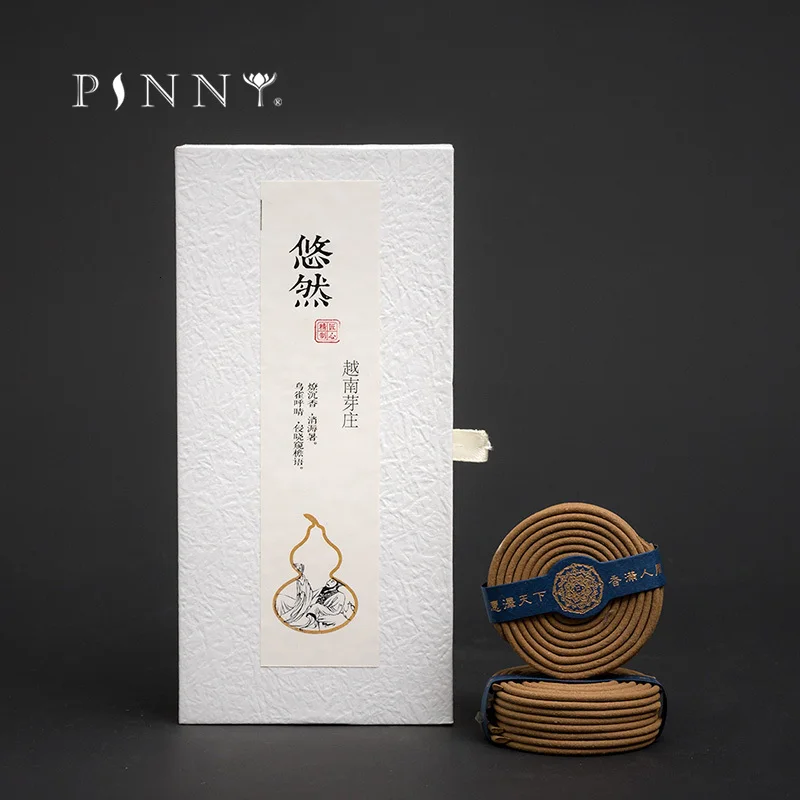 PINNY 2 Hours  Natural Indian Laoshan Sandalwood Vietnam Nha Trang Agarwood Incense Home Aromatic Coil Incense Oud Zen Supplies