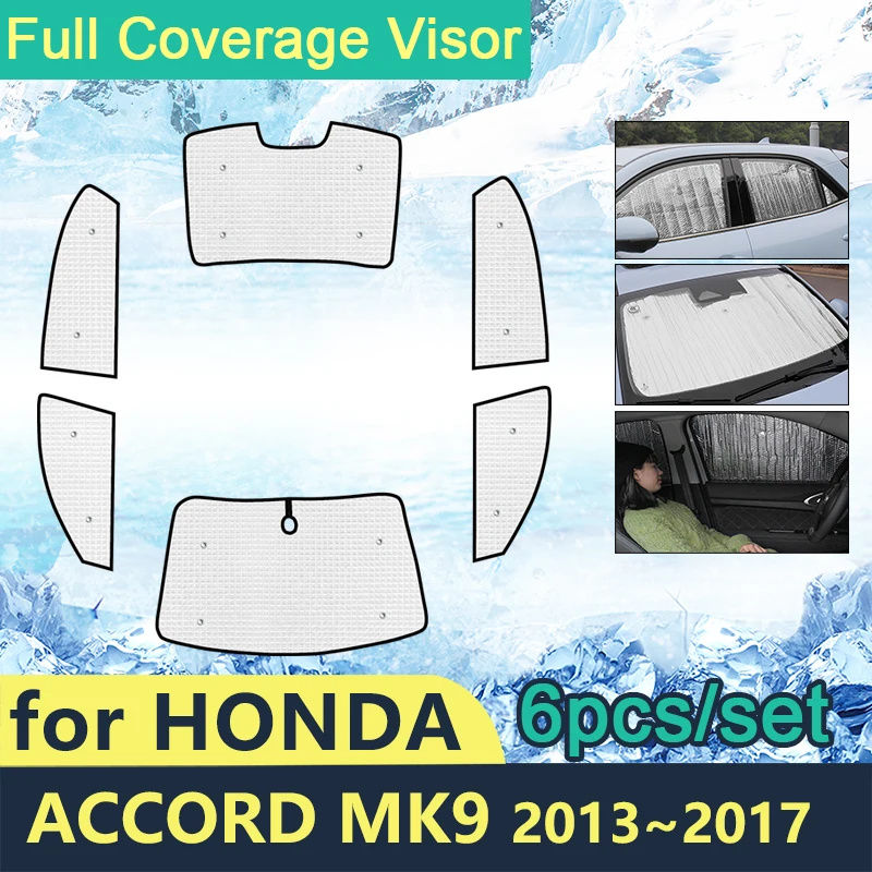 

Full Cover Sunshades For Honda Accord Mk9 2013~2017 Car Sun Protection Windshields Side Window Visor Shaby Accessories 2015 2016