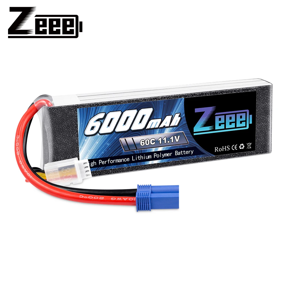 

Zeee 3S Lipo Battery 11.1V 6000mAh 60C RC Lipo Battery EC5 Plug For RC Car Trucks Boats FPV Drones Airplane Racing Model Parts