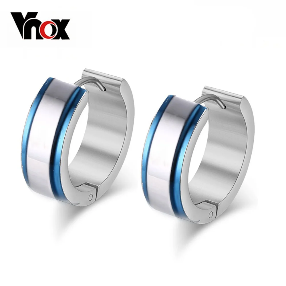 Vnox Kleine Rvs Hoop Earring Handgemaakte Hoop Ronde Earring Voor Vrouwen Mannen