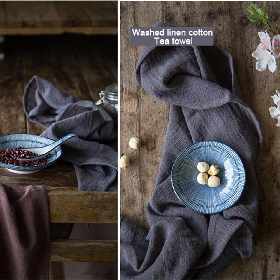 Dinner Plate Texture Napkin,Washes Cotton Solid Color Absorbent Tea Towel,Ultra Soft Cloth Place Mats,for Bridal Party Decor
