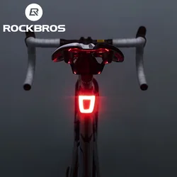 ROCKBROS USB Rechargeable Safety Night Riding Rear Light Cycling Helmet Taillight Lantern Bike Light Waterproof For Bicycle LED