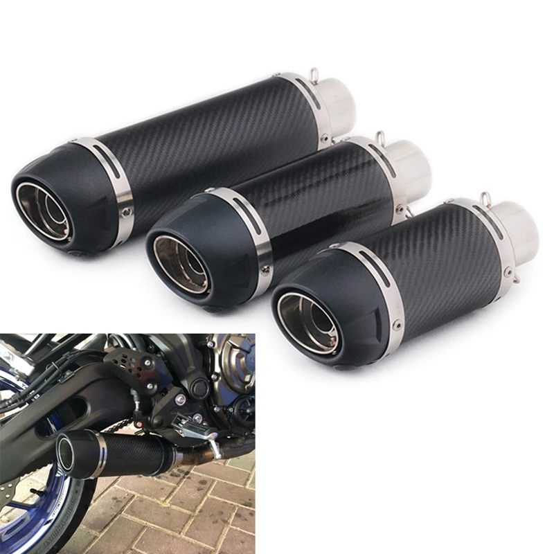 

38-51mm Real Carbon Fiber Universal Motorcycle Exhaust Tailpipe Motocross Muffler Pipe Tube with DB Killer