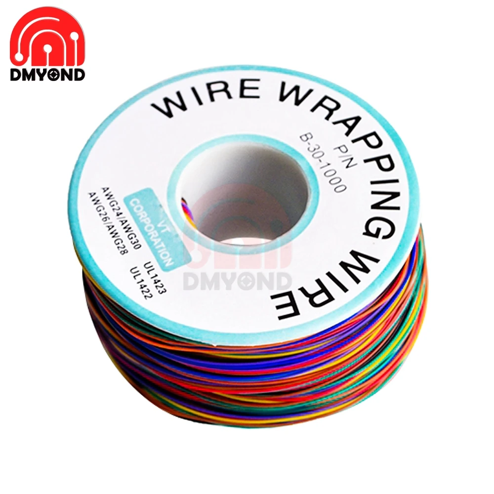 Colored Insulation PCB Aviation AWG30 Cable Line Circuit Board 0.25mm Tinned Copper PVC Insulation Welding Jumper Wrapping Wire