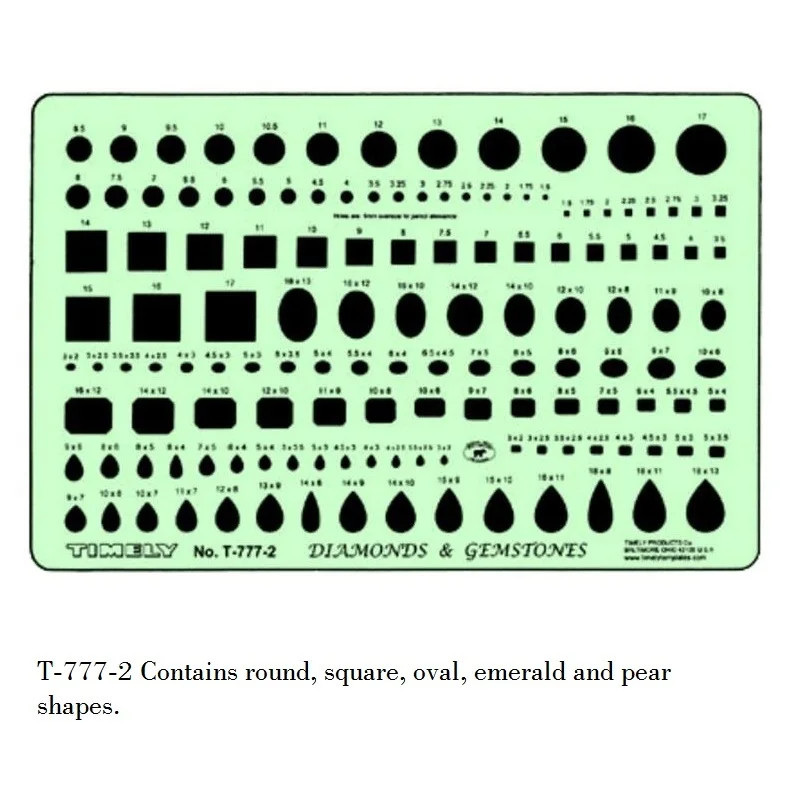 Modèle de proximité de diamants Pierres précieuses Modèle de dessin pour les créateurs de bijoux T-777-1 et T-777-2