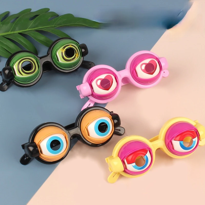 

Kids Party Favor Funny Pranks Glasses Crazy Eyes Toy Supplies for Birthday Gift Plastic Novelty Glasses Toys