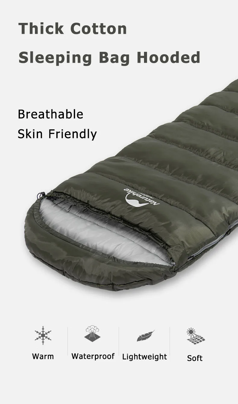 Naturehike Schlafsack Ultraleicht Baumwolle Schlafsäcke Camping Getriebe Notfall Schlafsack Camp Schlafen Gears Eis Flamme Quilt – Detail 2