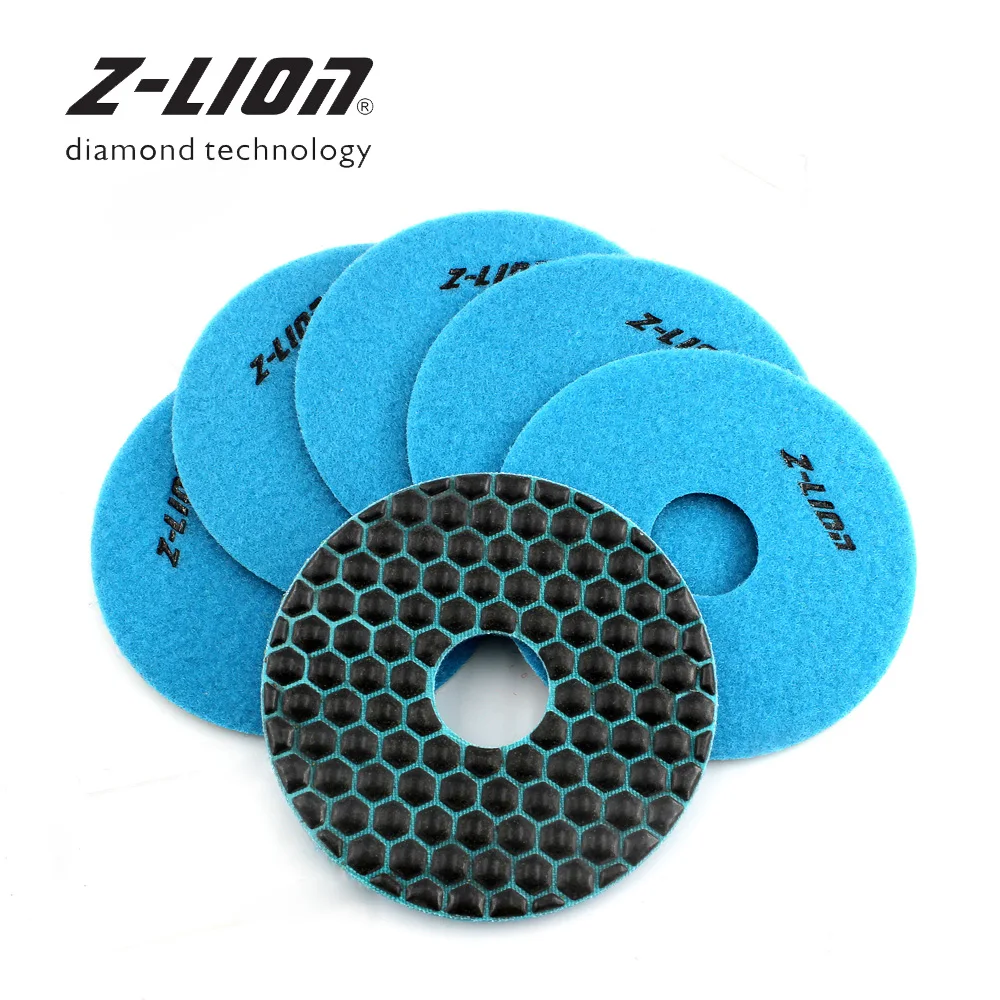 

Z-LEAP 6 Pcs/Set 3"/4" /5"/6" Dry Diamond Polishing Pad Flexible Marble Granite Stone Sharp Sanding Disc Hook Loop Abrasive Tool