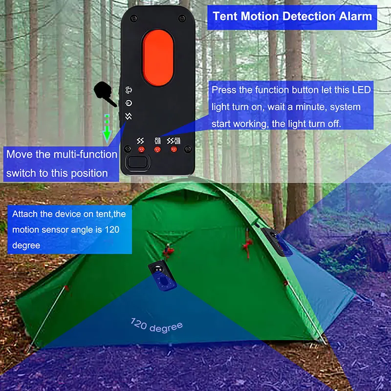 5 في 1 الدفاع عن النفس إنذار مكافحة التجسس كاميرا خفية كاشف السفر الأمن الشخصية هزاز الثقب كاميرا عدسة الماسح الضوئي علة مكتشف