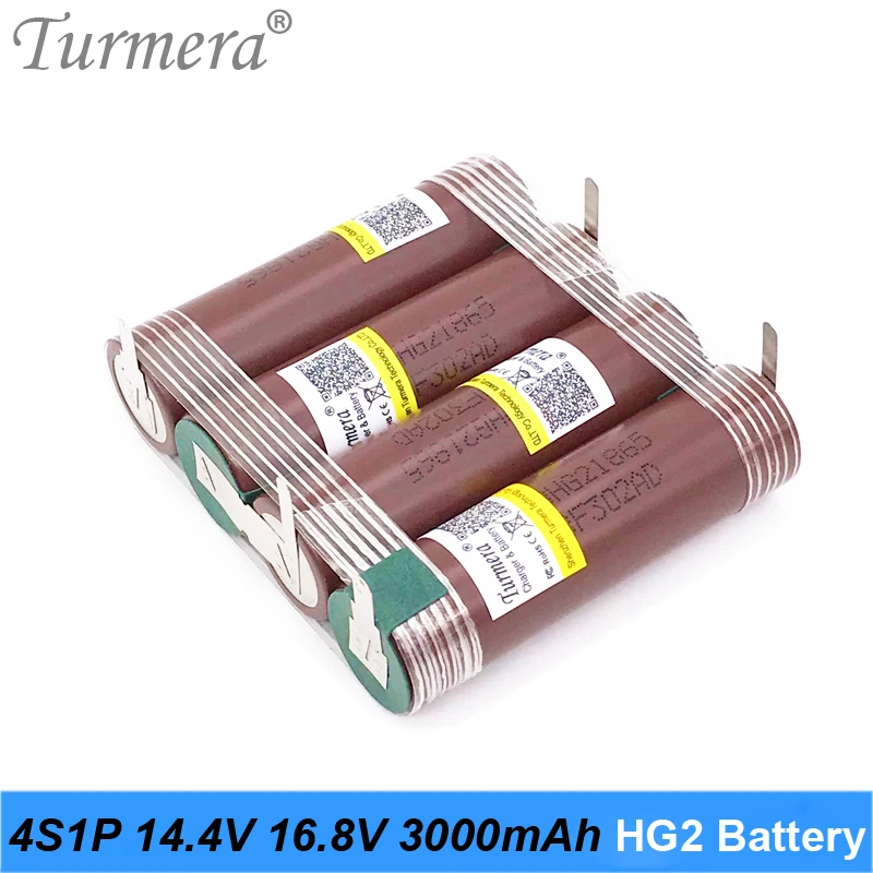 4S bateria litowa 14.4V 16.8V 18650 HG2 3000mAh 6000mAh 30A taśma lutownicza do baterii śrubokręt Shurika dostosuj Turmera