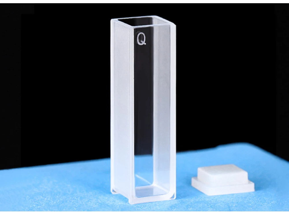 2 Stück Quarzküvettenzellen mit Deckel, 10 mm Weglänge JGS1 für Spektrophotometerlabor – Detail 4
