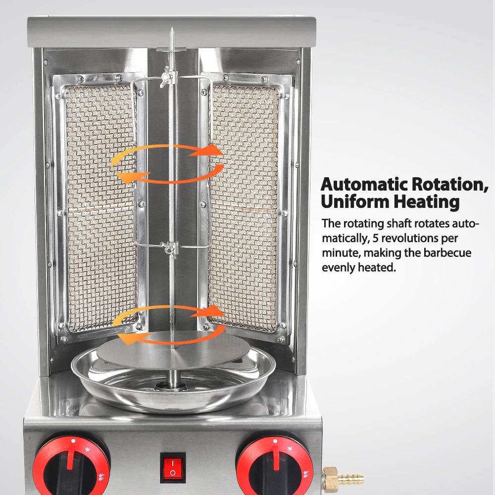 ITOP pionowy elektryczny Grill Kebab Grill gazowy Shawarma Grill automatyczny obrót pieczeń domowy szaszłyki jagnięce 220V