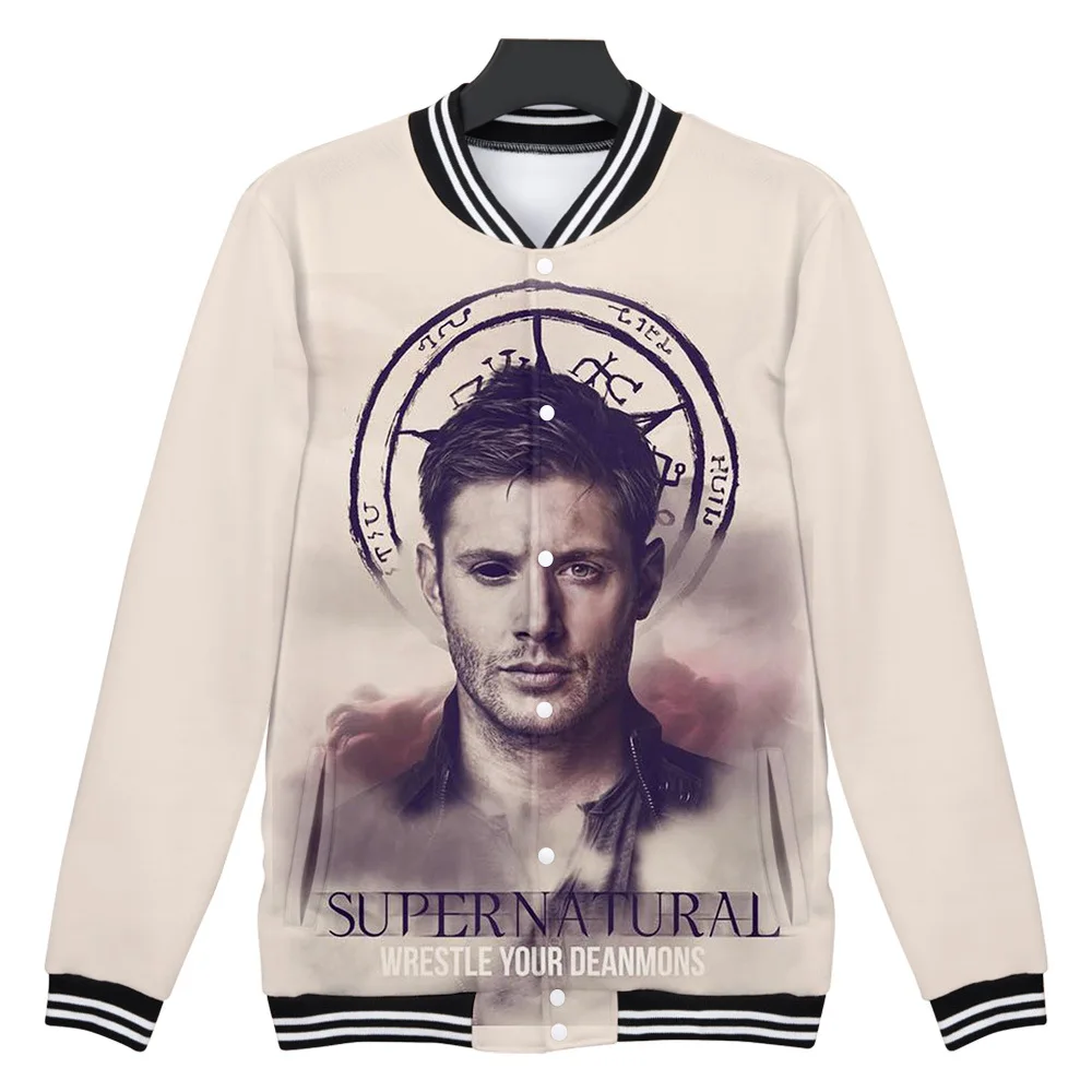 TV Series Supernatural 3D Print Zip Up Women/men Hoodies Sweatershirts Winchester Brothers Dean and Sam Baseball Jacket Outwear