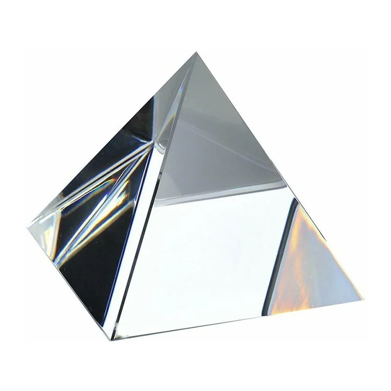 80mm High Crystal Pyramid,Rainbow Prism Optical Glass,Polyhedron Popular Science Learning Students,Unique Effects in Photography