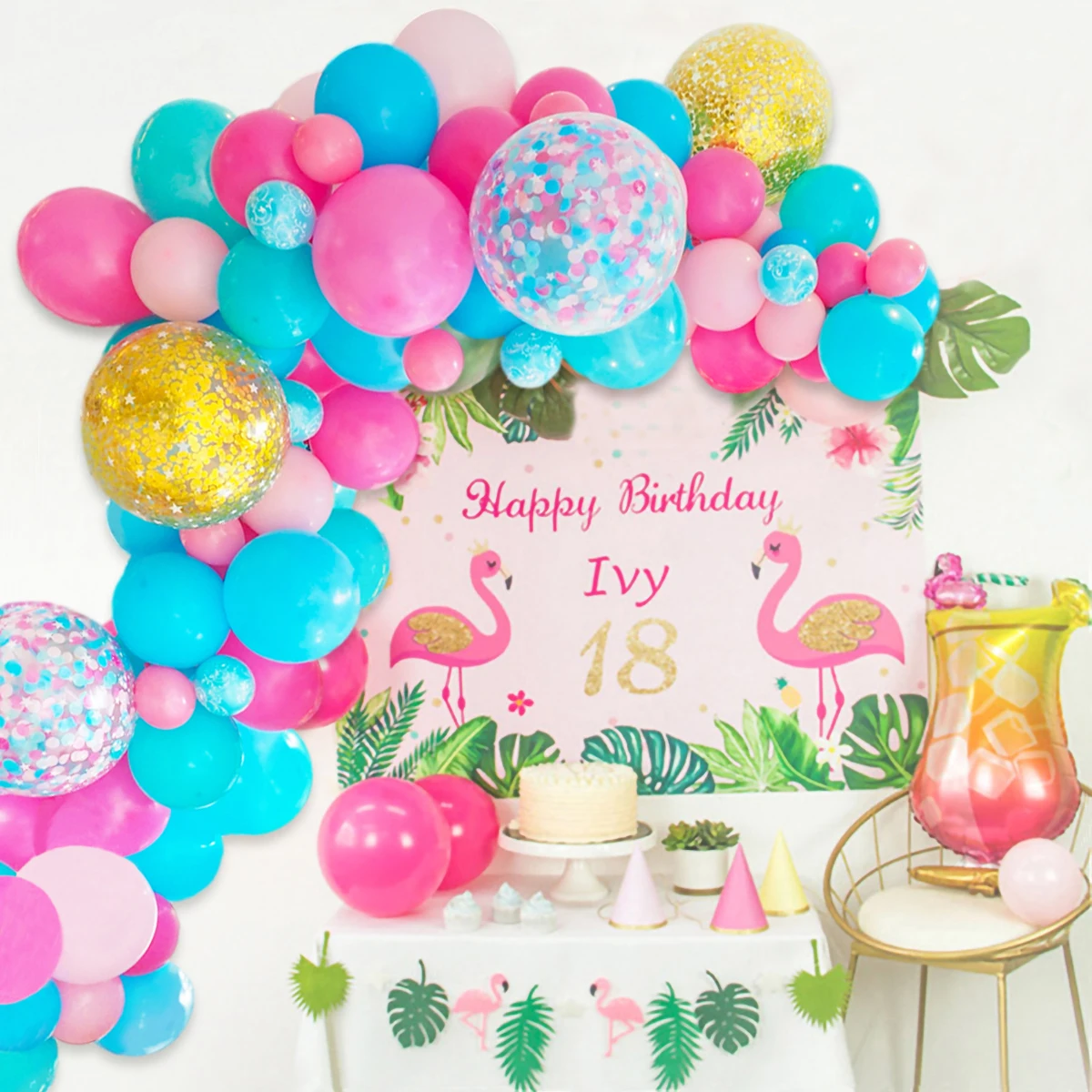 

117pcs Tropical Hawaiian Balloon Garland Arch Kit Ballon Chain Baby Shower Confetti Balloon Birthday Summer Beach Party Supplies