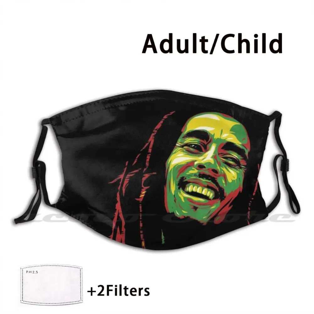 

Is This Love Bob Mask Cloth Washable DIY Filter Pm2.5 Adult Kids Marley Iron Lion Zion Everythings Gonna Be Alright Reggae Weed