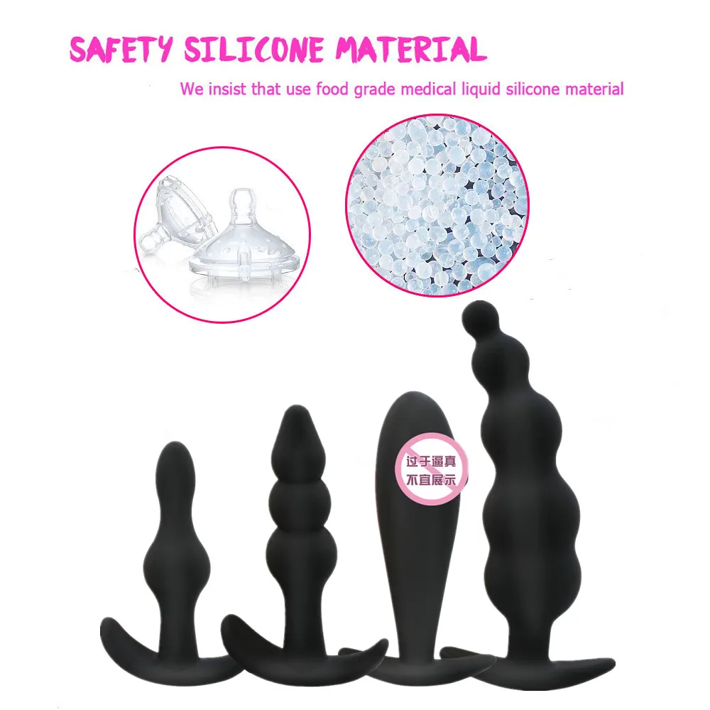 4 tipi Butt anale Plug G-Spot stimolare massaggio giocattoli del sesso della Vagina Dildo erotico per le donne/uomini gay articoli intimi giocattoli