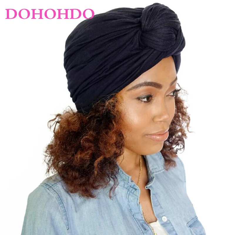 Fashion Women Hat BowKnot Head Turban Boho Style Cross Girls Headwrap Winter Autumn Warm Cap Hair Accessories Lady Beannies Hats