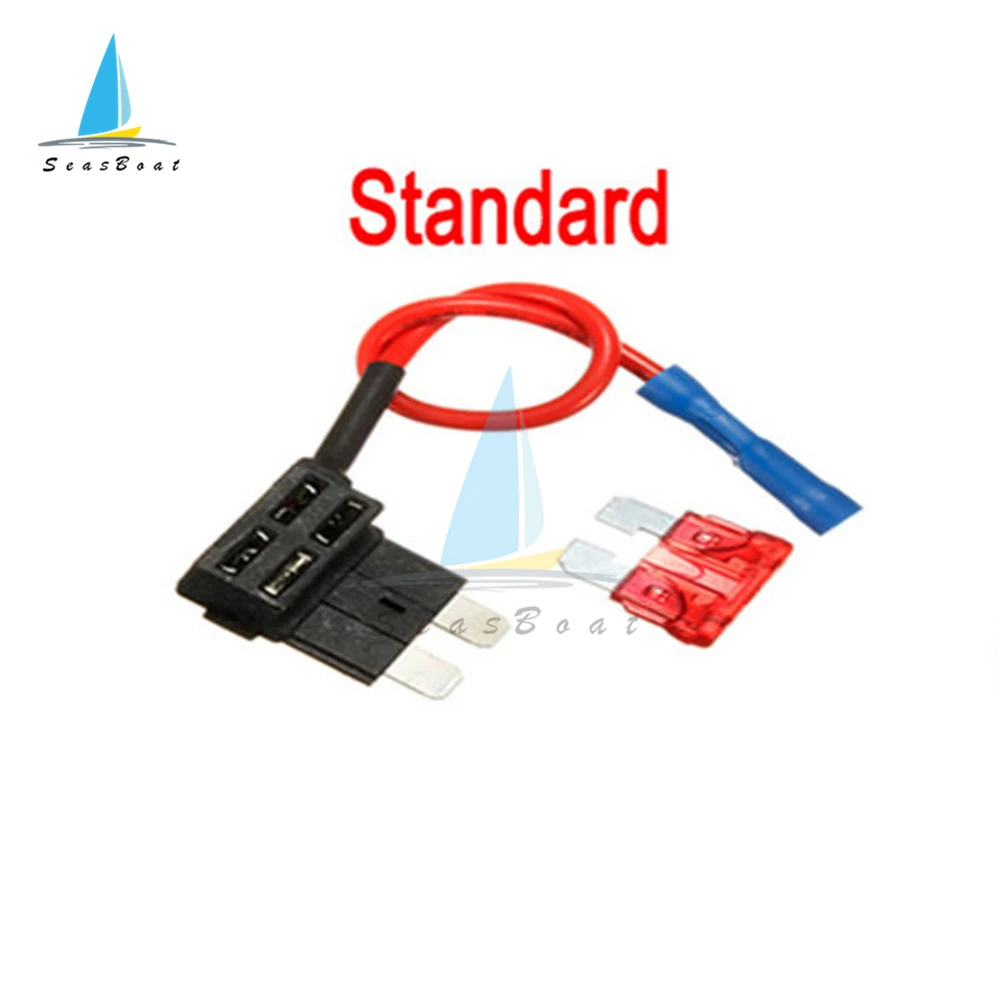 12V Fuse Holder Add-a-circuit TAP Adapter Micro Mini Standard ACS ATM APM Blade Auto Fuse with 10A Blade Car Fuse