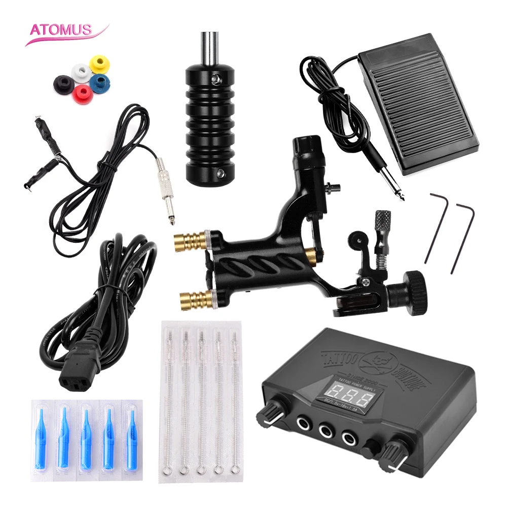 

Tattoo Kit Tattoo Machine Sets Clip Cord Black LED Digital Display Power Supply Needles Permanent Make Up Professional Tattoo