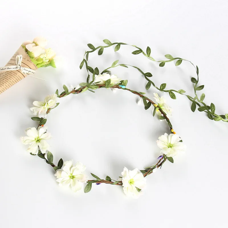 Sainmax Flower Headband Women Hair Band Flower Crown Party Wedding Beach Bridal Accessories