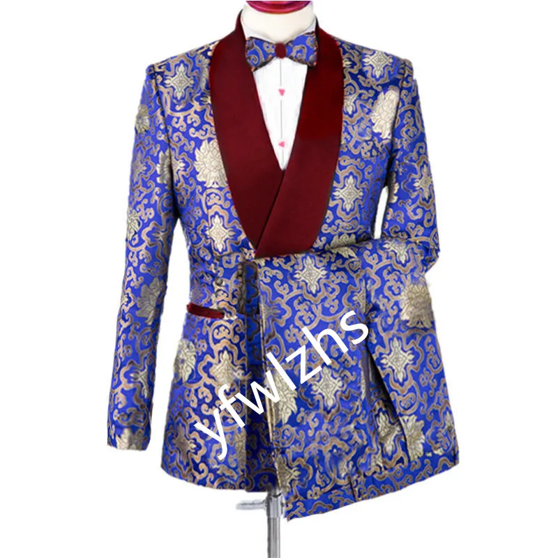 

New Arrival One Button Groomsmen Shawl Lapel Groom Tuxedos Men Suits Wedding/Prom Best Blazer ( Jacket+Pants+Tie) D58