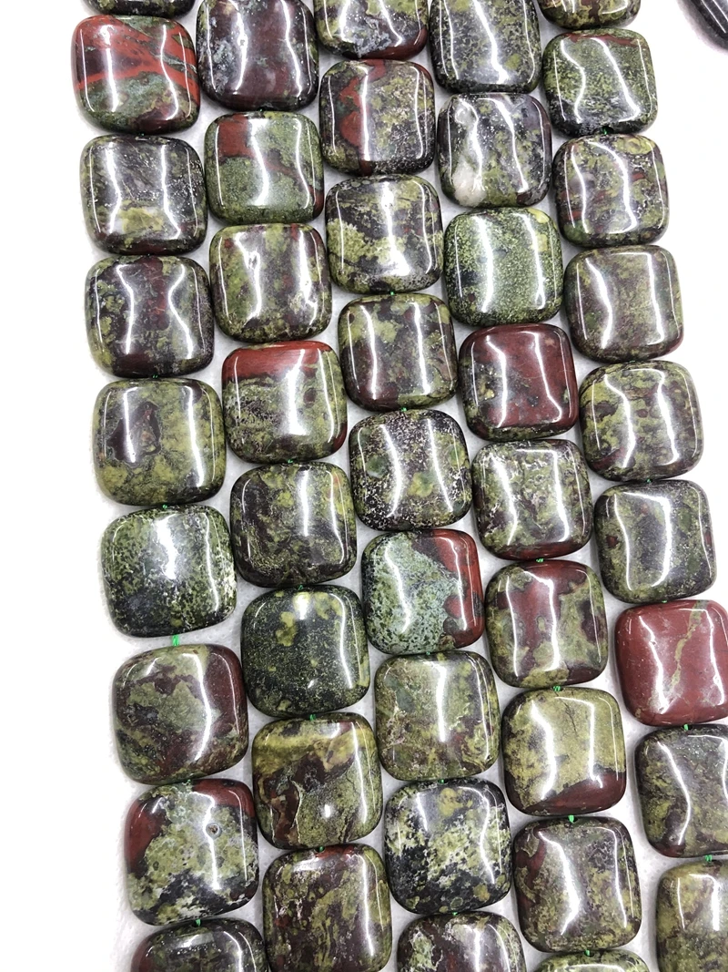 

Natural Blood Stone Bead 20mm Square Gemstone Loose Beads For Jewelry Making,1strand 15.5"