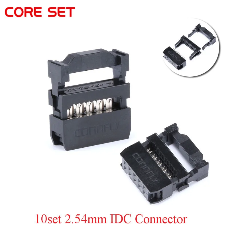 

10set FC-6P FC-8P FC-10P FC-14P FC-16P To FC-40P IDC Socket 2x5 Pin Dual Row Pitch 2.54mm IDC Connector 10-pin cable socket