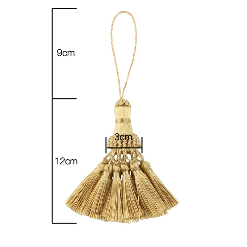 1Pc Tassel Decoration Fringe Curtain Tassel Trim Gold Tassels For Crafts Hanging Pendant DIY Room Accessories Key Tassel