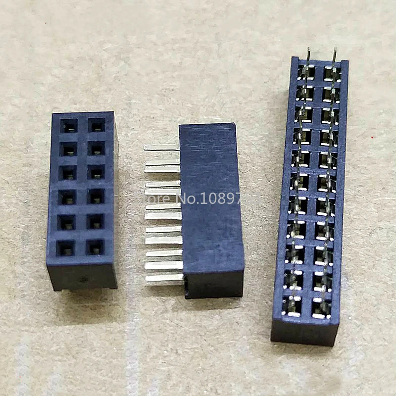 10pcs 2.0mm Double Row Straight Female 2-40P Pin Header Socket Connector 2x2/3/4/5/6/7/8/9/10/12/14/15/20/25Pin