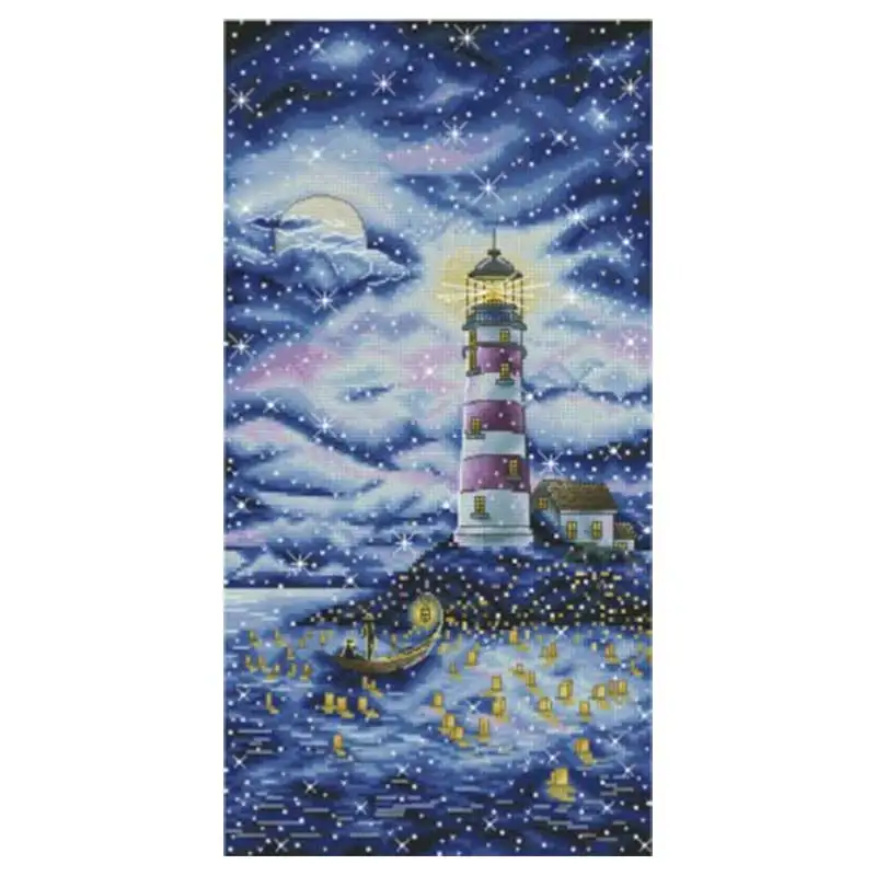 The lighthouse under the blue sky patterns Counted Cross Stitch 11CT 14CT 18CT DIY Cross Stitch Kits Embroidery Needlework Sets