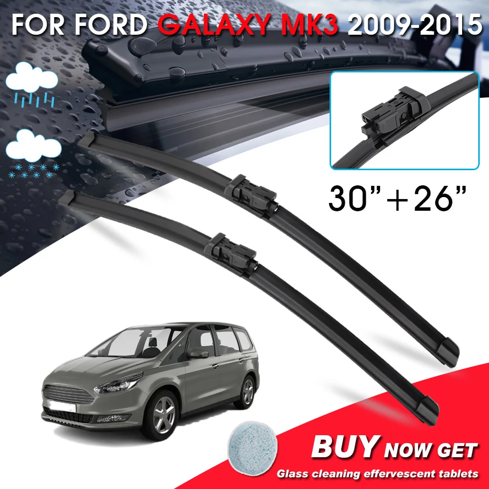 

BROSHOO Car Fornt Window Windshield Wipers Blade For Ford Galaxy MK3 30"+26" LHD&RHD Car Model Year 2009-2015 Auto Accessories