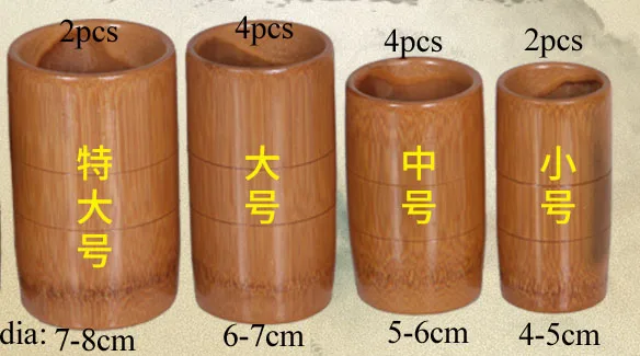 

cupping massage health 12pcs Carbonized Bamboo Cupping Jar Body Massage Kit Acupuncture Therapy Traditional Medical