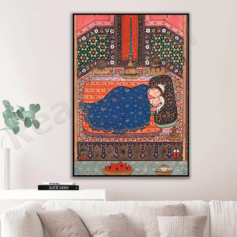 Islamic One Thousand and One Nights Poster Printing Wall Art Prints, Islamic Art Canvas Wall Decoration Gift Print