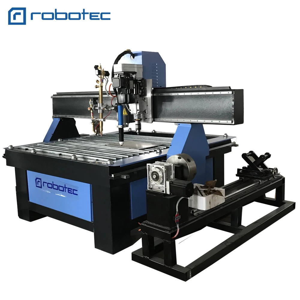 Metal Tube Plasma Cutter 1212 1530 2030 2060 Pipe Milling Cutting Machine Rotary 4 Axis Plasma Cutting Machine With Software