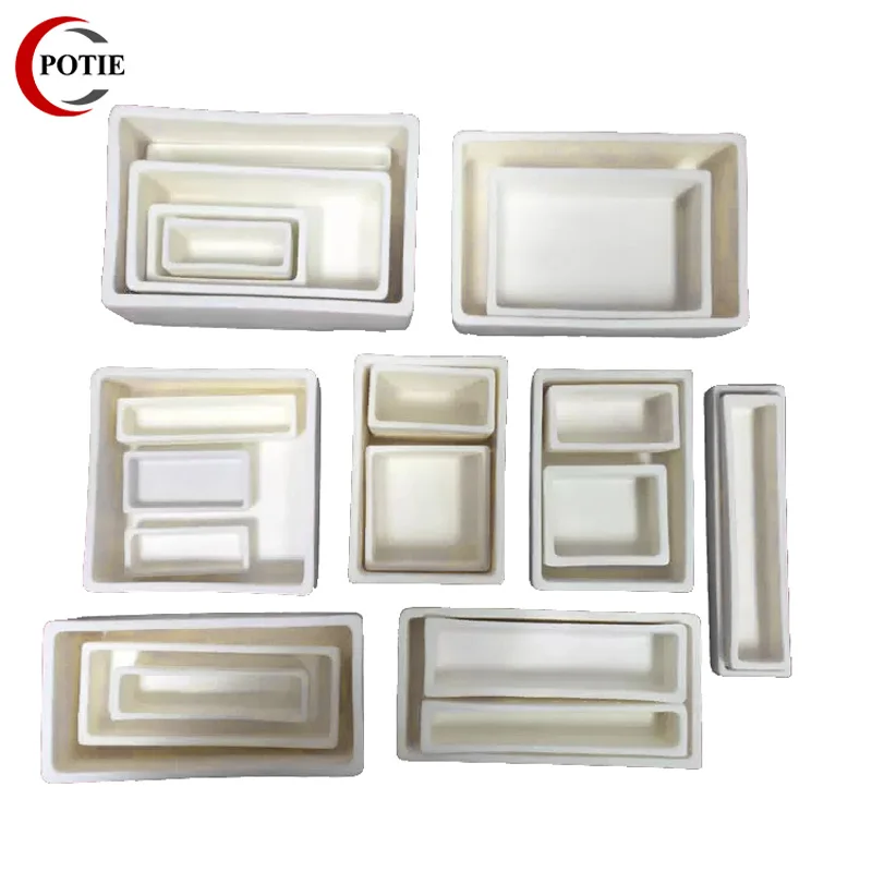 Square Shape 99% Alumina Combustion Boat Tube Furnace Corundum Crucible Melting Metal for Lab Casting Quartz Container