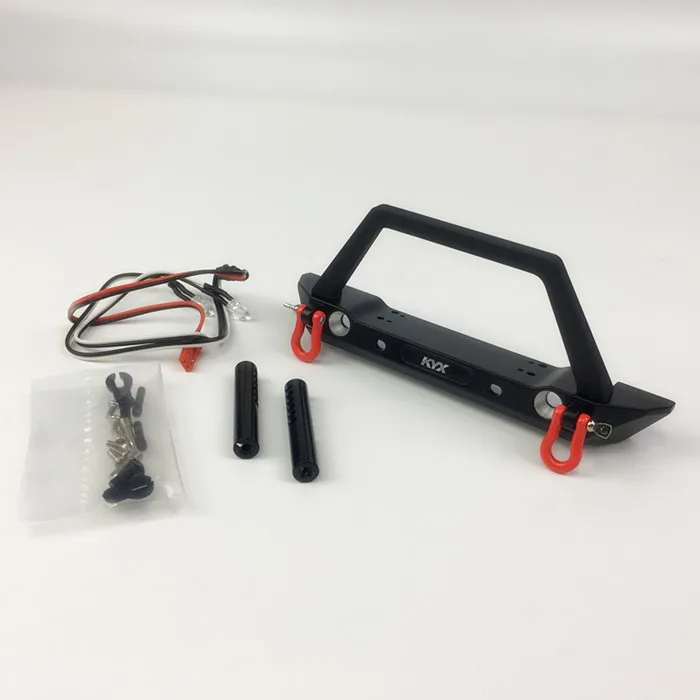 

TRX-4 Metal Front Bumper with Led Light for 1/10 RC Crawler Car Trax TRX4 D90 D110 Defender Axial SCX10 90046 Upgrade Parts