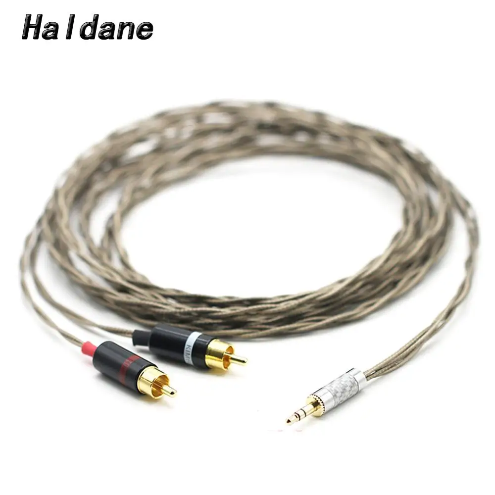 

Haldane DIY HIFI 3.5mm to 2 RCA Male Cable Nordost Odin Siver-plated 3.5mm to Double rca Male Audio Aux Cable