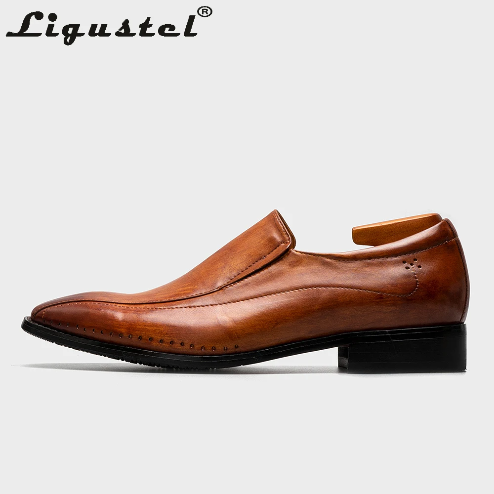 Men Dress Shoes Patina Dyeing Oxfords Shoes Red Bottom Loafers Casual Comfortable Shoes Italy Designer Wedding Handemade Custom