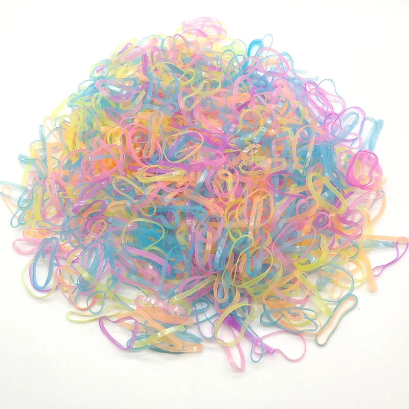 500pcs Colorful Mini Rubber Rope Disposable Hairband Ponytail Holder Elastic Hair Band Ties Braids Plaits