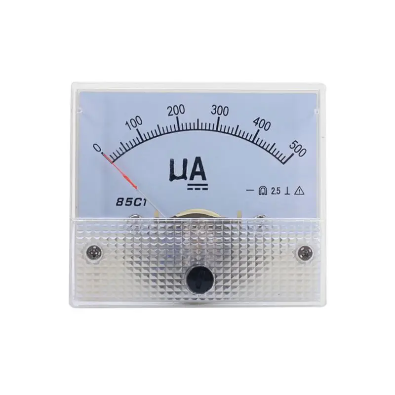 DC 85C1 μA Analog Current Meter Panel Dial Current Gauge Pointer Ammeter Microampere Meter 50μA 100μA 200μA 300μA 500μA