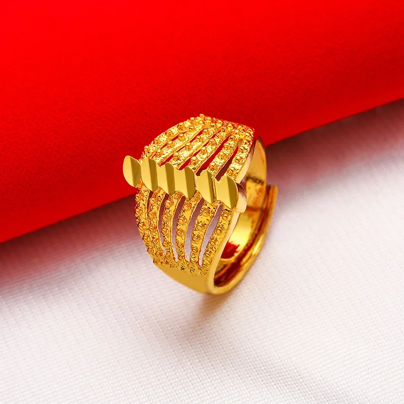 KISS&FLOWER Hollow Gold Resizable Rings for Women Female Birthday Wedding Party Christmas Mother Girlfriend Ladies Gifts RI60 - Image 4