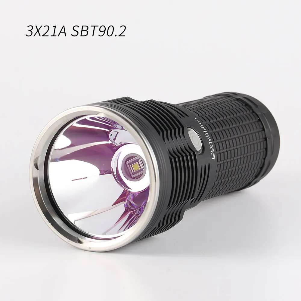 Convoy 3X21A flashlight, SBT90.2, 5400lm, with temperature control and type-c charging interface,with 21700 battery inside