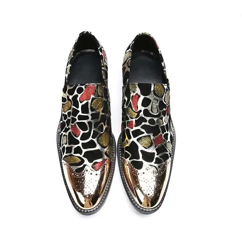 Men Embroidery Genuine Leather Dress Loafers Shoes Fashion Low Top Soft Bottom Casual Flat Loafers Male Drive Shoes