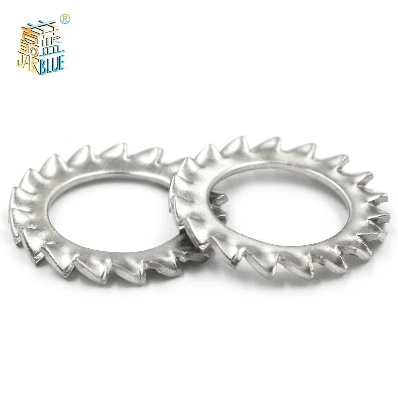 50/100X M2.5 M3 M4 M5 M6 M8 M10 M12 GB862.1 DIN6798A A2 304 Stainless Steel External Toothed Serrated Lock Washer Gasket